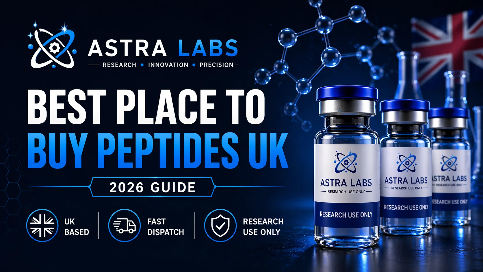 where to buy peptides UK safely Astra Labs best trusted research peptide supplier 2026 Janoshik COA verified