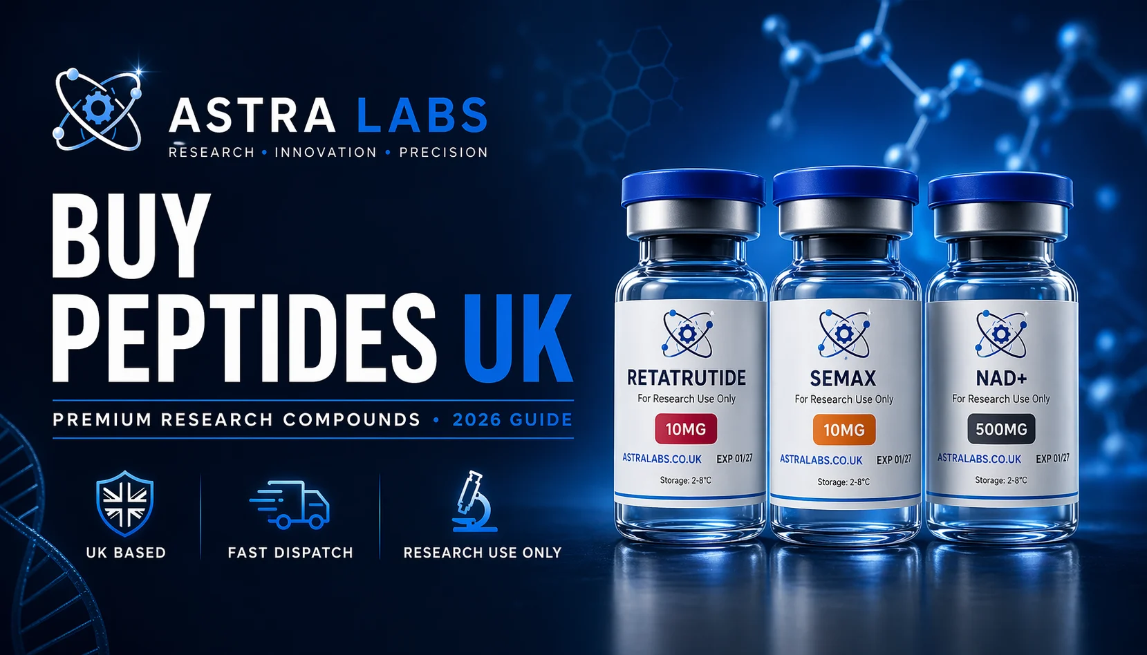 buy peptides UK Astra Labs research peptides UK supplier premium lab compounds 2026
